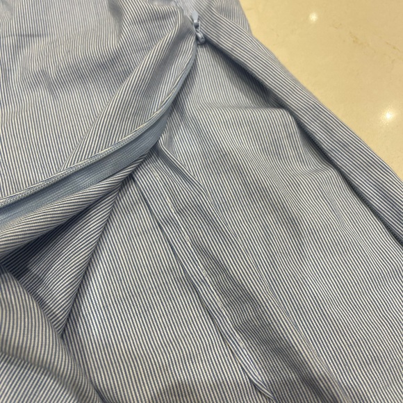 Pretty powder blue blouse with pleated collar. - Picture 4 of 8